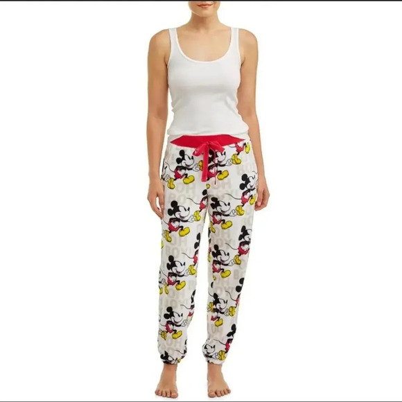 Disney Mickey Mouse Women's Fleece Jogger Sleepwear PJ Bottoms Size Medium 8-10 - Picture 3 of 16